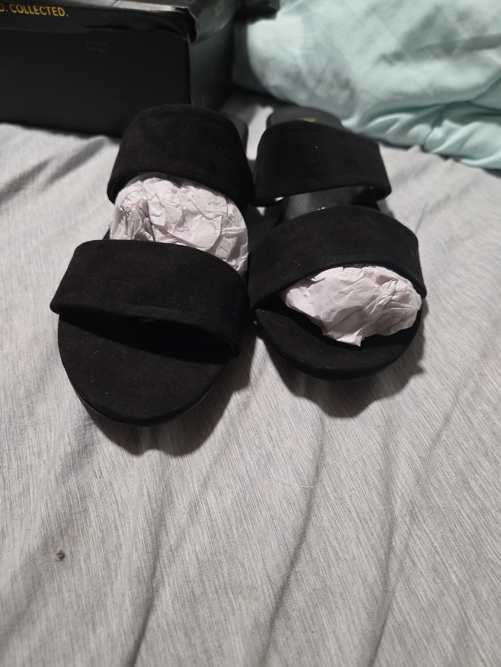 Lulu's Black Double-Strap Slide Sandals